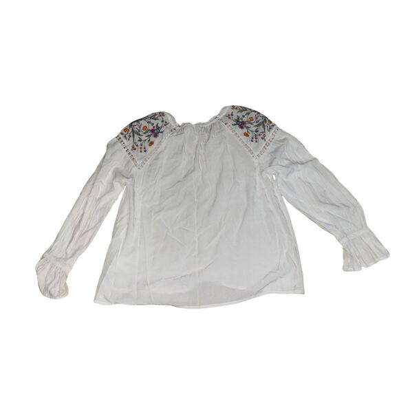 a.n.a A new approach embroidered floral peasant Blouse boho Size medium - Picture 2 of 4